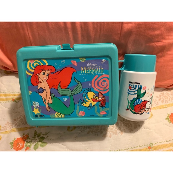little mermaid lunch box with thermos